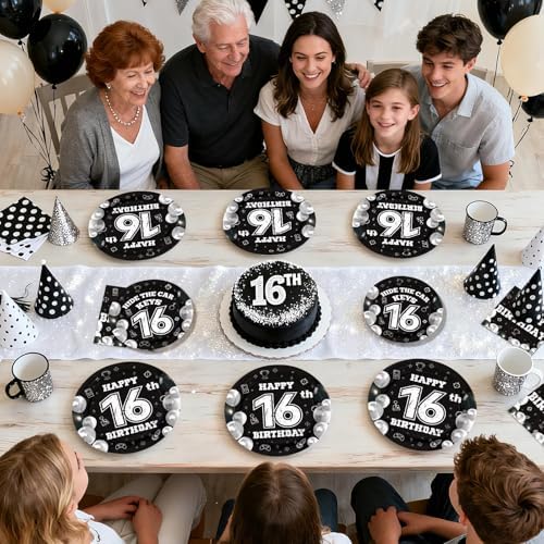 96 Pcs 16th Birthday Decorations for 16 Year Old Boys Girls, Serves 24 - Image 3