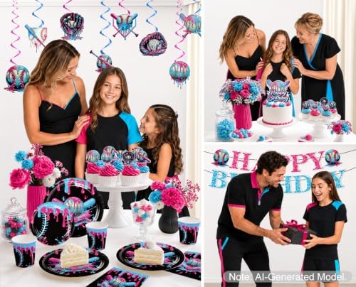 Xynic 216Pcs Baseball Drip Birthday Decorations Tableware Set, Serves 25 - Image 7
