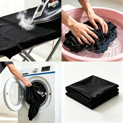 Aimosen 10x7 FT Black Backdrop Background for Photography, High Density Polyester Fabric Pure Black Photo Backdrop Curtain Screen Collapsible Seamless for Photoshoot Portraits Party Video Studio - Image 6