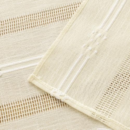 Rustic Linen Farmhouse Table Runner, Woven Boho Table Runner 13" × 60" - Image 4