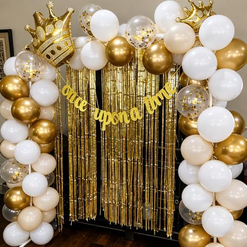 Sand White and Gold Confetti Balloons 50 Pcs 12 Inch - Image 2