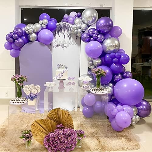 Voircoloria 105pcs Purple Party Latex Balloons, 12inch - Image 4