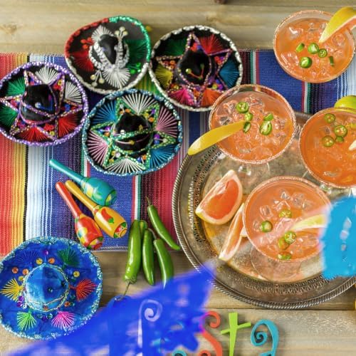 Tegeme 2 Pcs Mexican Table Runners 14 x 84 Inch Cotton,Elegant Style - Image 7