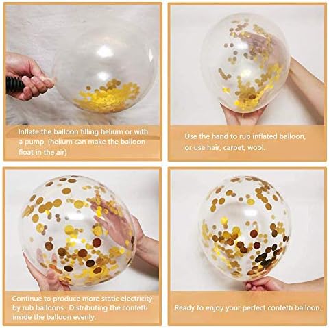 Hiquaty Black and Gold Balloons,50pcs 12 Inch Black White Gold Balloons - Image 3