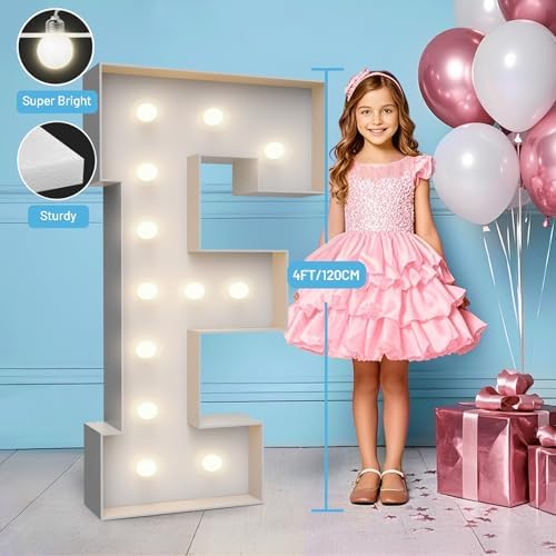 4FT Light Up Marquee Letter F - Large Foam Board Mosaic Kit - Image 3