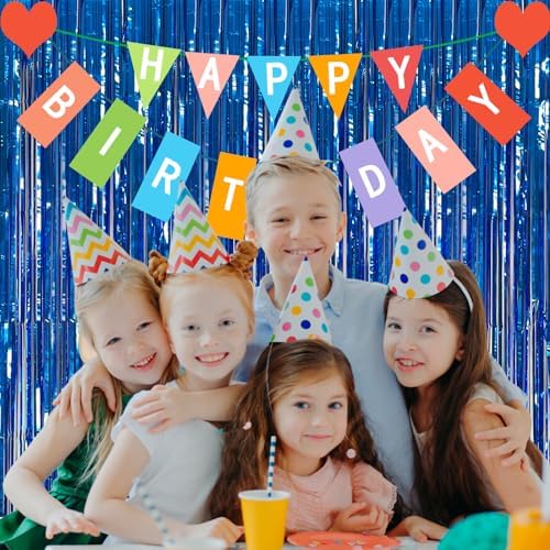 10 Pack Foil Curtain Backdrop Blue Metallic Tinsel Foil Fringe Curtains Photo Booth Props for Birthday Wedding Engagement Baby Shower Bachelorette Christmas Holiday Celebration Party Decorations - Image 5