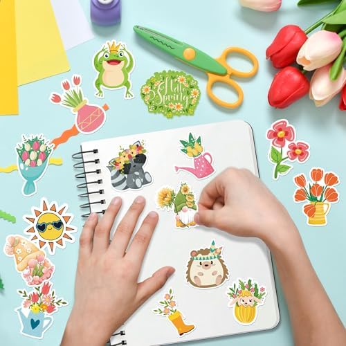 OHOME Spring Stickers | 100 PCS Flowers Stickers for Kids - Vinyl Spring Games Toys Gifts Party Favors Supplies - Kids Crafts Accessories Treats Bulk for Classroom - Image 5