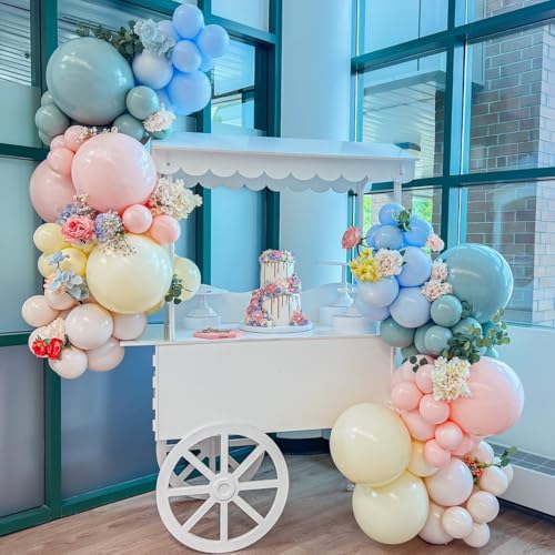 Pink Green Blue Yellow Beige Balloon Arch Wildflower Birthday Bridal Shower - Image 5