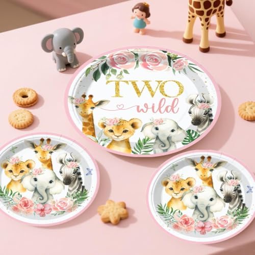 Two Wild Birthday Decorations Girl Safari Animal Jungle Theme 2nd Party - Image 4