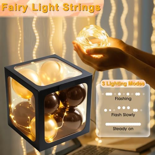 Ledido Transparent Balloon Boxes with 60 Letters Numbers Fairy Lights 4PCS - Image 2