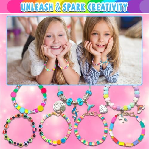 leitait Girls Toys Bracelet Making Kit -3400pcs Charm Jewelry Making Kit Supplies,Unicorn/Mermaid Crafts Birthday Christmas Gifts for Girls Ages 5 6 7 8 9 10 11 12 Years Old - Image 5