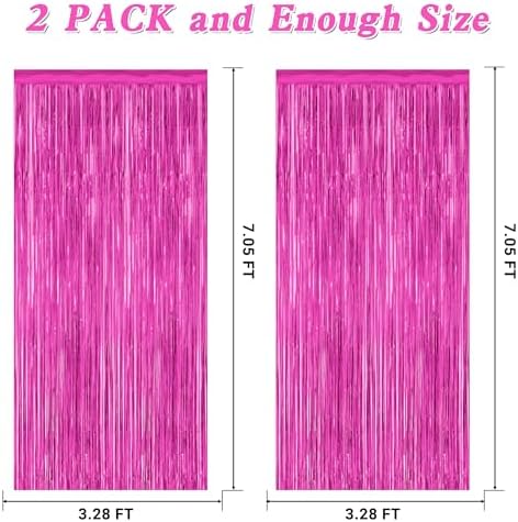 ZATAYE 2 Pack Rose Red Valentines Foil Curtain Streamer Decorations - Image 2
