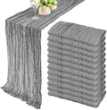 35x120 Inch Gray Cheesecloth Table Runner Rustic Boho Wedding Party Decor by Fivenl