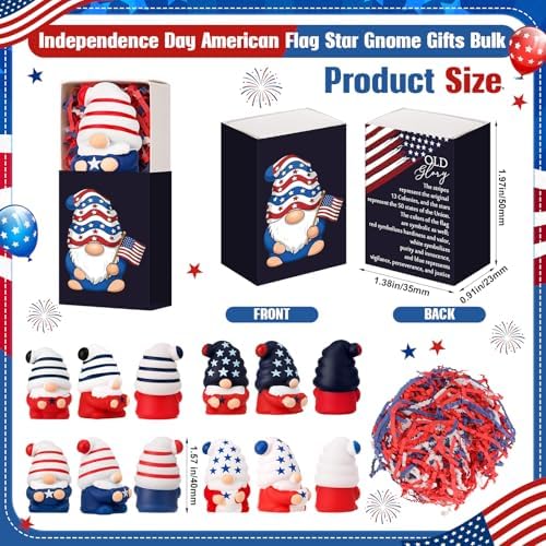 72 Sets Patriotic Gnome Gifts Veterans Day Party Favors Desk Decor Figures - Image 2