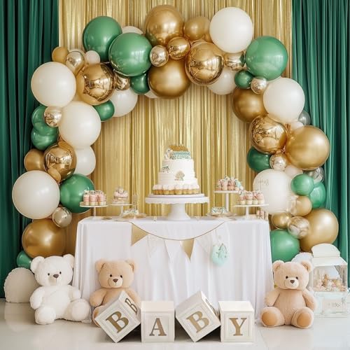 Outpain Thick 20 ft x 10 ft Gold Sequin Backdrop Curtain for Parties, Wrinkle Free Glitter Photo Backdrop Drapes 4 Panels 5x10ft Gold Back Drop Cloth for Wedding Christmas Photography Background - Image 3