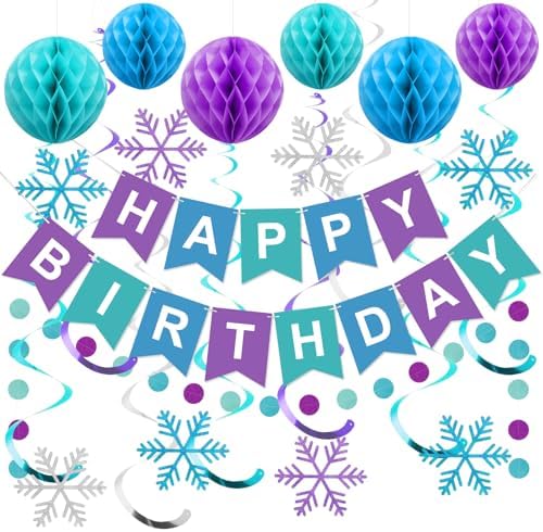 meowtastic Birthday Decorations Happy Birthday Banner with Honeycomb Balls by meowtastic%C2%AE%E2%80%94Idealforyourparty