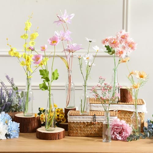 8 Sets Artificial Wildflowers Table Centerpiece with Vases by Solsew
