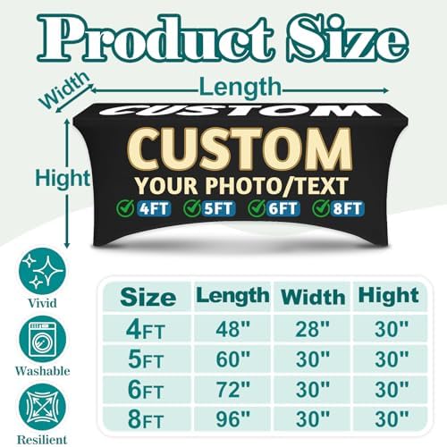 Custom Tablecloth with Business Logo Text 4FT - Image 3