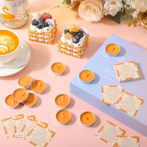 Geosar 50 Sets Baby Shower Favors Tealight Candles with Bags,Orange - Image 5