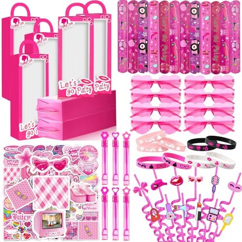 CHSLtmxq 122 PCS Pink Party Favors, Toy Goodie Bag Stuffers, Princess Set by CHSLtmxq