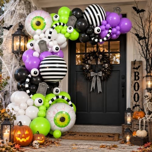 Purple Green Black Halloween Balloon Arch Garland Kit for Party Decorations - Image 4