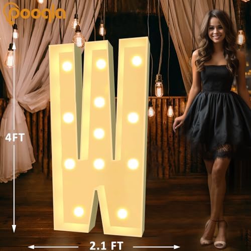 Pooqla 4 FT Marquee Letters, Light Up Letter W, Cool White and Warm White - Image 5