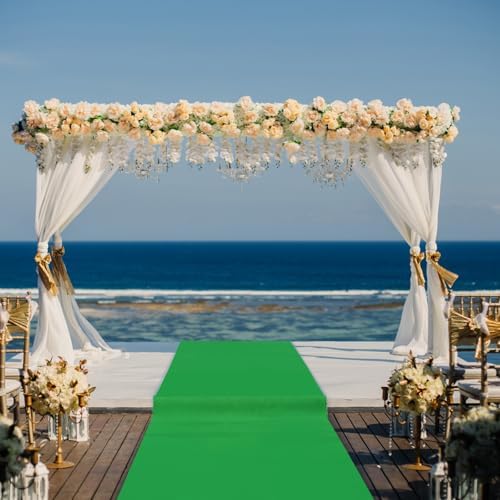 Grass Green Carpet Runner 3 X 15 Feet Runner Rugs for Party, Premium 160 GSM Felt Non-Woven Fabric Runway Rug for Party Wedding & Special Events,Rolled Package Without Creases (Grass Green, 3X15 ft) - Image 7