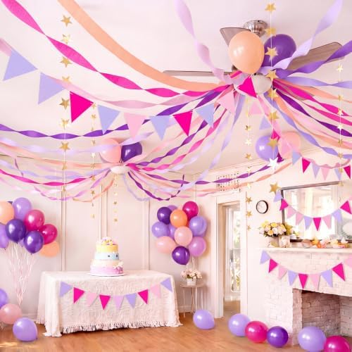 Frienda 14 Pcs Purple Pink Party Decorations Set for Fancy Birthday Party - Image 4