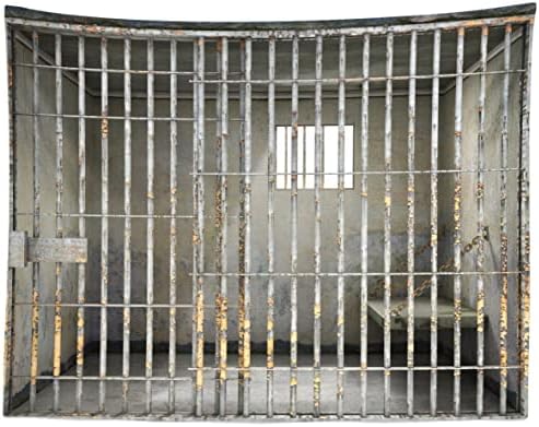 BELECO 10x8ft Fabric Prison Bars Backdrop Halloween Jail Cell Backdrop Jail Bars Murder Crime Theme Party Police Cell Mugshot Photography Background Kids Adults Photo Props YouTube Studio Booth - Image 5