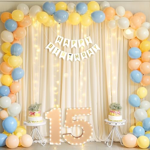 20x10FT Light Champagne Backdrop Curtains with Lights for Parties,Wrinkle Free Wedding Photo Backdrop Curtains for Baby Shower Birthday Ceremony Reception Home Party Decorations-5ft x 10ft,4 Panels - Image 6