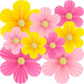 Pink and Yellow Party Decorations 9PCS Paper Flowers Decorations for Wall by Unknown