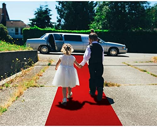 EZLucky Red Carpet Runner for Party, 2.6X30 ft, 130 GSM Felt Non-Woven Fabric, Hollywood Red Carpet for Event, Aisle Runner for Wedding Ceremony, Movie Theme Party Deco, Red Runway Rug for Prom - Image 6