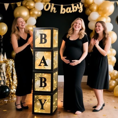Ledido Baby Boxes with Letters & Fairy Lights for Baby Shower Decorations - Image 6