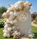 Sand White Gold Balloon Arch Kit, 140Pcs Beige Nude White Balloon with Metallic Gold Balloon Garland Kit for Boho Birthday Wedding Baby Shower Bridal Shower Engagement Prom Party Decorations by ADOINBY