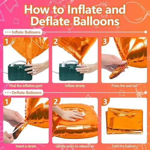 NISOCY 25PCS Rose Red and Orange Square Foil Balloons Wall Backdrop - Image 3