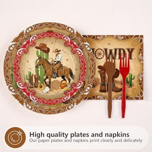 96Pcs Wild West Cowboy Party Decorations, Serves 24 - Image 2