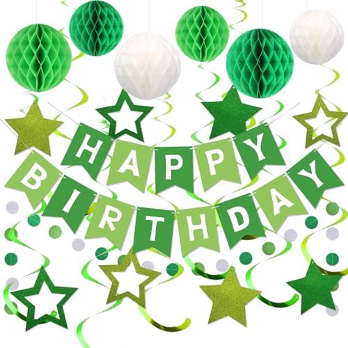 meowtastic Birthday Decorations Happy Birthday Banner with Honeycomb Balls by meowtastic%C2%AE%E2%80%94Idealforyourparty