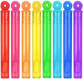 32 Piece Mini Bubble Wands Bulk, 8 Color Bubbles Party Favor Assortment Box by JASNKKONT