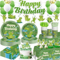 205pcs wellspar Green Frog Birthday Decorations Tableware Set, 25 Guests by Unknown
