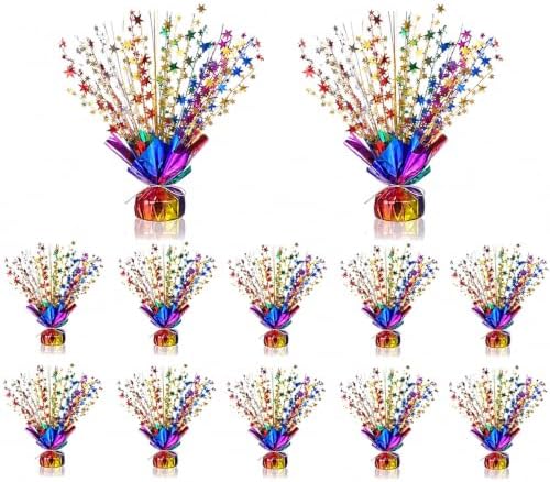 Fuutreo 12 Pack Rainbow Star Spray Centerpieces, Birthday Party Decorations by Fuutreo