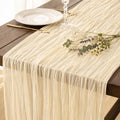 3 Pack Ivory Cream Cheesecloth Table Runner 120 Inch Boho Wedding Decor by Fixwal