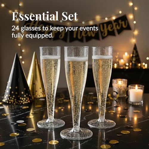 Prestee Disposable Champagne Flutes, 4.5 oz Plastic Champagne Glasses - Image 4