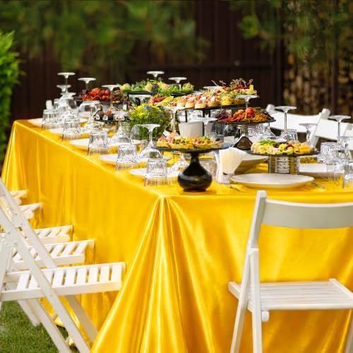 TURSTIN 4 Pack Fall Themed Satin Tablecloth 102 x 58'' Overlay Table Cover - Image 4
