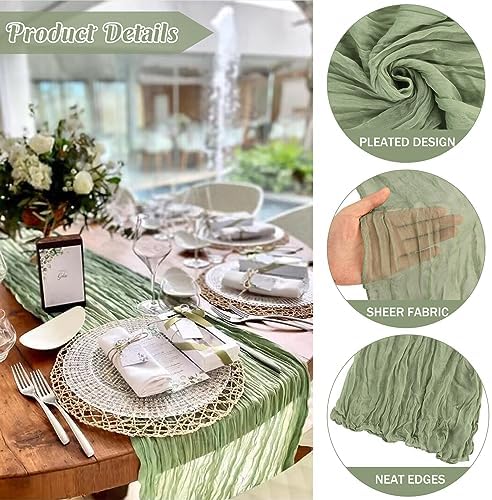 10FT Cheesecloth Table Runner Boho Party Home Decorations - Image 2