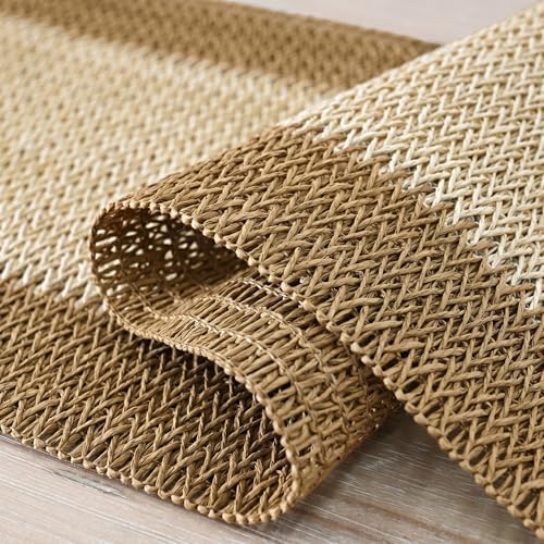Artoid Mode Burlap Brown Farmhouse Rustic Paper Braided Table Runner, Seasonal Christmas Woven Kitchen Dining Table Decoration for Home Party Decor 12x90 Inch - Image 6