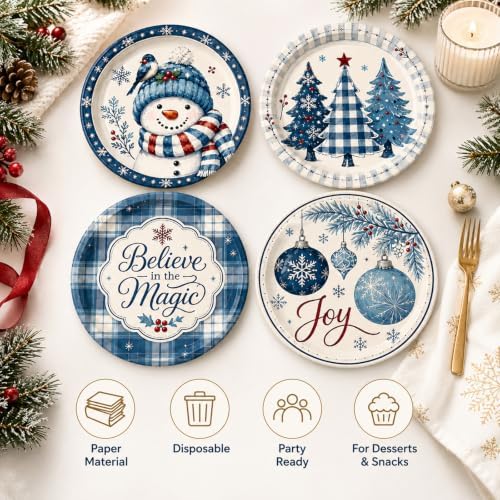 Christmas Paper Plates, 48PCS 7 Inch Holiday Party Plates for Gatherings - Image 3