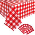 Kesfey Red Gingham Tablecloth Picnic Party Checkered Table Cover 8 Packs by kesfeyhigh-qualitygoods