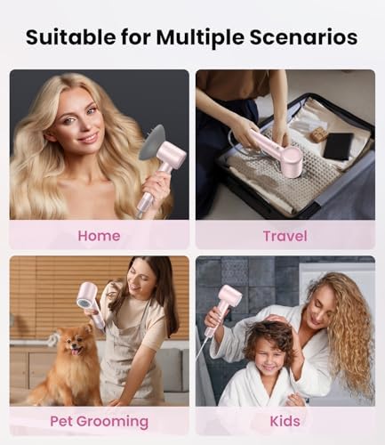 Hair Dryer with Diffuser, High-Speed Ionic Travel Blow Dryer Fast Drying - Image 7