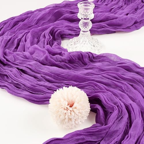 12 Pack 10Ft Purple Cheesecloth Table Runner 23 x 120 Inch - Image 3