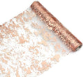 Rose Gold Table Runner, Glitter Metallic Foil Mesh Roll 100 Feet by Snowkingdom
